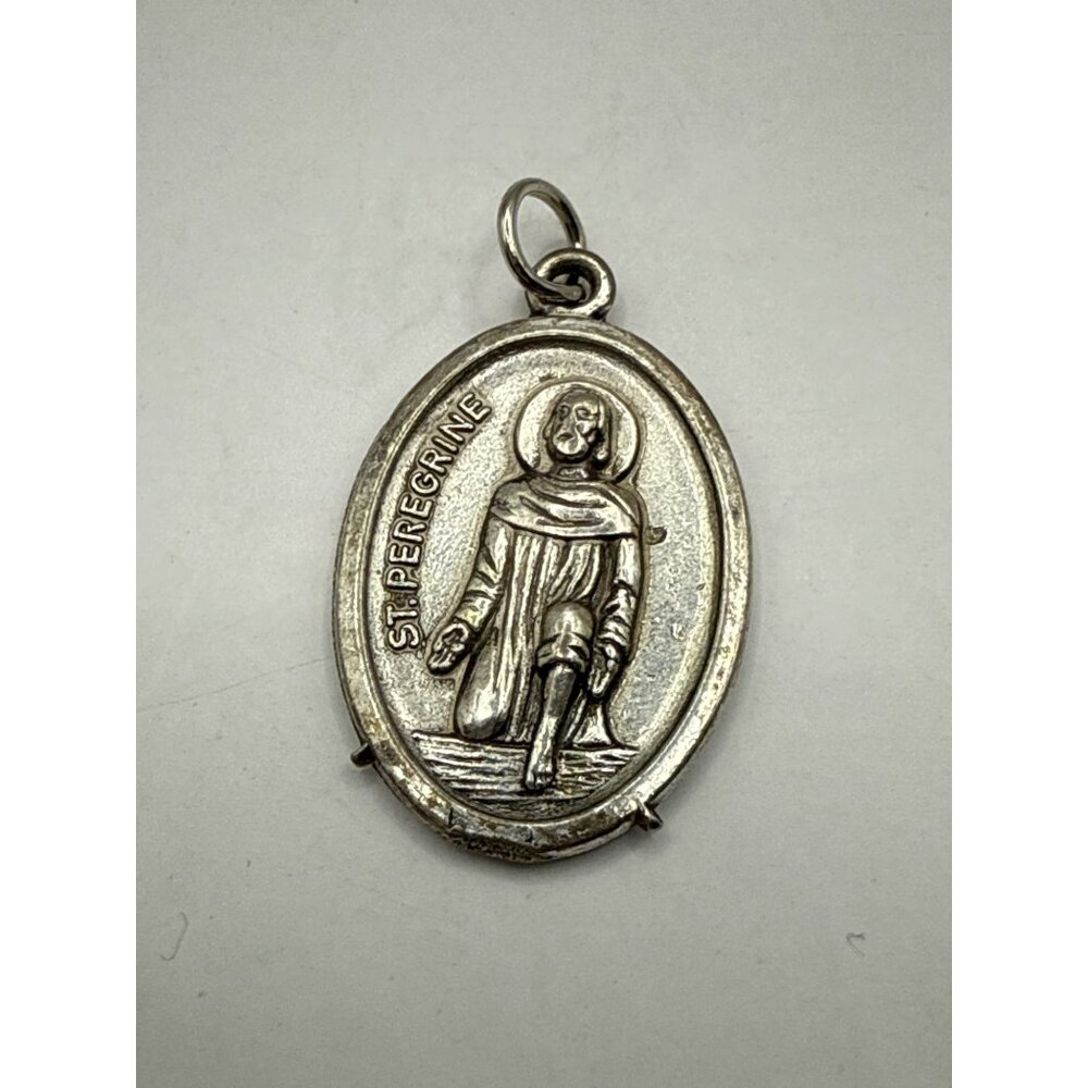 Vintage St. Peregrine Religious Medal Pendant Pray For Us Italy